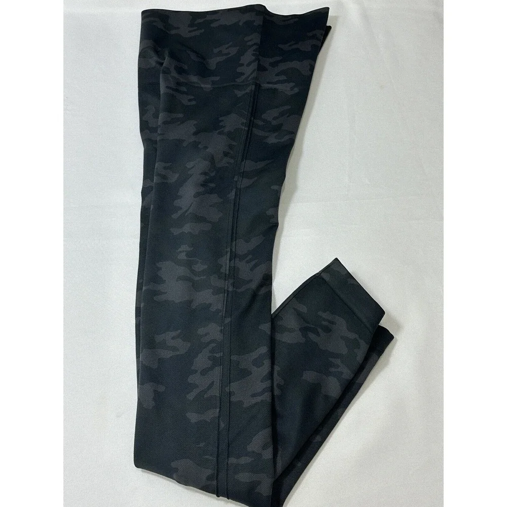 Spanx Leggings Womens Large Black Gray Camo Look At Me Now Seamless L - Picture 2 of 7